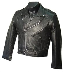 Black Leather Men's Biker Jacket