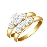 0.75 Carat Diamond Engagement Ring 14k Yellow Gold Bridal Set Round Cut SALE
