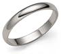 14k White Gold 3mm Plain Half Round Band, Size 6