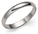 14k White Gold 3mm Plain Half Round Band