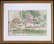 Palatino Hill Rome, 1950's Original Landscape Watercolor By Carmel Artist Victor Di Gesu - Framed Artwork