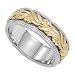 14K Men's 2-Tone 7MM Engraved Wedding Band