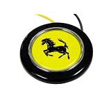Ferrari Steering Wheel Horn Button with Black Horse on Yellow Background Shield Crest... by Empire Covers