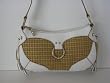 Authentic THE SAK "BRODIE II FAB" White & Khaki Leather & Rayon Woven Handbag