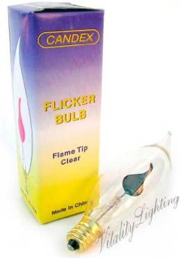 Flicker Candle Halloween Decorative Flame Candelabra E12 Light Bulb 4W 120V (12/pack)