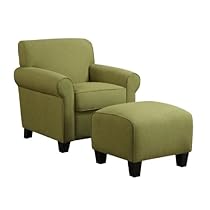 Big Sale Handy Living WTK1-CU-LIN62 Winnetka Chair and Ottoman, Apple Green