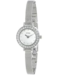 GUESS Womens U85132L1 Feminine Petite Mesh Silver-Tone Watch