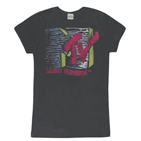 MTV - Distressed Neon Logo Ladies T-Shirt