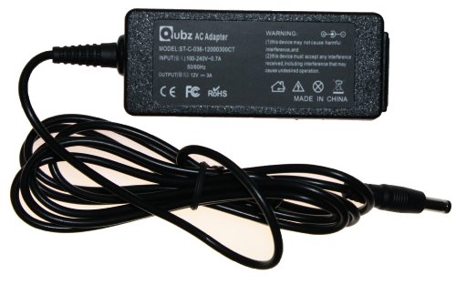 12v 3a Replacement Laptop / Netbook Ac / Dc Adapter / Charger For Asus Eee Pc Models 900 900a 900ha 900sd 900hd 901 904 904ha 904hd 1000 1000h 1000ha 1000hd 1000he 1000hg 1002 1002h & 1002ha With Qubz 1 Year Warranty And Uk Mains Lead Included Picture