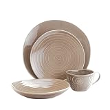 Sasaki Spa Taupe 4-Piece Place Setting, Service for 1