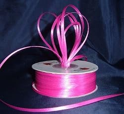 Ribbon - Satin Ribbon- 1/8" Double Face 100 Yards (300 FT) - Hot Pink - Sewing - Craft - Wedding Favors