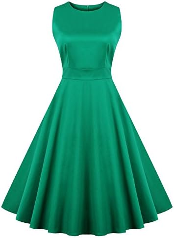 Women's Vintage Sleeveless 1950's Floral Spring Garden Party Picnic Swing Dress