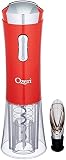 Ozeri Nouveaux II Electric Wine Opener in Red, with Free Foil Cutter, Wine Pourer and Stopper -- Ult