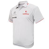 Original 2010 Vodafone McLaren Mercedes Team Polo Shirt - Men - Silver - M