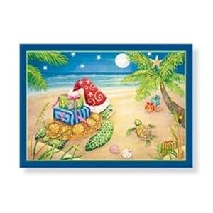 Tropical Beach Sea Turtles Boxed Christmas Cards