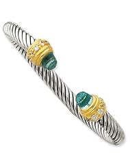 Sterling Silver Gold-plated Antique Cz Bangle, Best Quality Free Gift Box Satisfaction Guaranteed