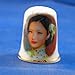 Porcelain China Collectable Thimble - Oriental Lady - Free Gift Box