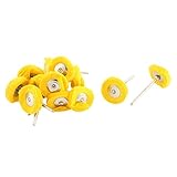 uxcell　研磨ホイール　布　金属　イエロー　シルバートーン　12個入り　研磨ジュエリー