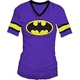 DC Comics Batman Hockey Juniors V-Neck Purple T-shirt Tee