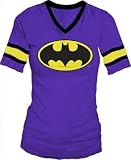 DC Comics Batman Hockey Juniors V-Neck Purple T-shirt Tee