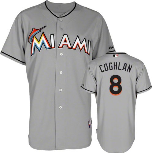 Chris Coghlan Jersey: Miami Marlins #8 Road Grey Authentic Cool Baseâ