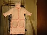 cpk7bk,Baby pink chenille/pink chenille trim infant girl outfit and blanket