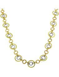 14 Karat Tri-color Gold Circles of Light Necklace (18 Inch)