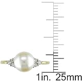 10k Yellow Gold Pearl and 1 8ct TDW Diamond Ring