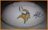 Autographed/Hand Signed Adrian Peterson Autographed/Hand Signed Minnesota Vikings Logo Football
