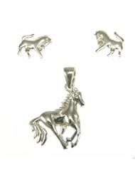kala-isjewels - Ladies - Silver Sterling " Horses "Pendant ( 0,79" ) and Earrings