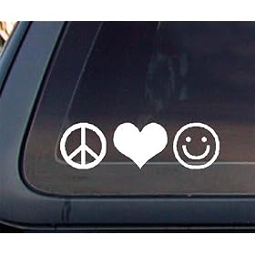 Peace Love Happiness Car Decal / Sticker