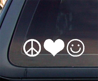 Peace Love Happiness Car Decal / Sticker