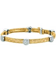 0.86 Carat Diamond Cluster Twisted Rope Bracelet 14K Yellow Gold
