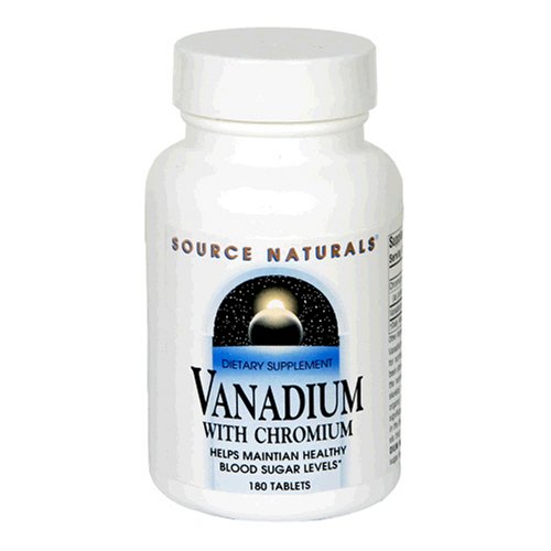 Source Naturals Vanadium with Chromium, 180 Tablets (Pack of 2)