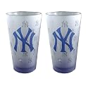 New York Yankees Frosted Pint Glass (16-Ounce, Set of 2)