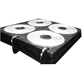 Vaultz Media Binder Sleeves, 8 CD/Sleeve, 25 EA/PK, Black