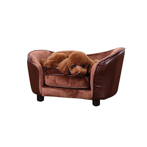 Pawhut Luxury Pet Sofa Dog Bed Chair Puppy Cat Kitten Soft Mat Home Indoor Couch House W Cushion Coffee