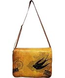 Lavishy Sparrow Antique Map Print Messenger Laptop Vegan Shoulder-bag Brown