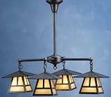 LAMPS BEAUTIFUL Craftsman Mission Four Light Chandelier by Meyda Tiffany--Excellent customer service--see our feedback.