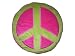 Peace Sign Plush Pillow - Green/Pink
