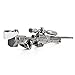 Men's Alloy Pendant Necklace Grey Gun Rifle Army Tribal -with 23 inch Chain