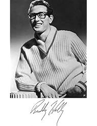 Single Detail Page Misc: Buddy Holly 8x10 Photograph w/ Printed Signature