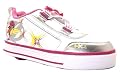 Girl's Mika Heelys White/silver/multi Light Up Velcro Z Strap Two Wheel Trainers