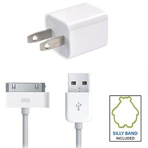 New Premium USB Wall Charger Adapter with USB to Dock Connector Cable for Iphone 4
