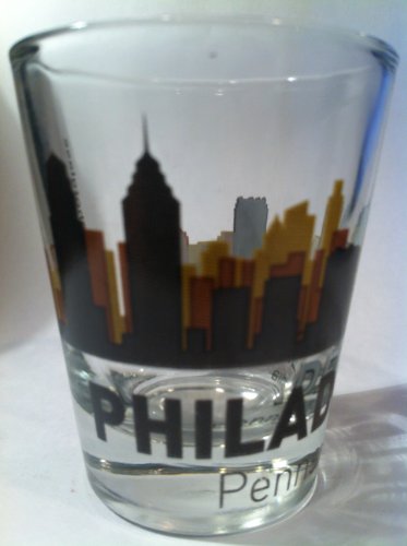 Philadelphia Pennsylvania Sunset Skyline Shot Glass