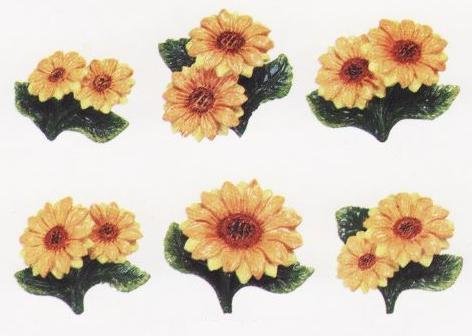 SUNFLOWER 3-Dimensional Magnet Set of 6 Magnets *NEW!*