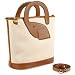 RG House of Florence Elephant Collection- Beige & Brown Leather Trim Tote Bag