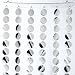 Curtain with disco circles silver 200