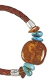 Amber and Turquoise Bracelet with Solid Sterling Silver Accents