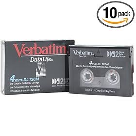 Click here to buy Verbatim 4.0GB 4MM DL 120M DAT Cartridge for DDS2 Tape Drive by Verbatim.